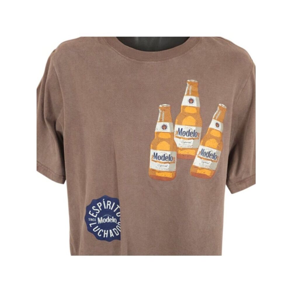 Modelo Especial T Shirt Mens Size Small Brown Beer Breweriana OVERSIZED Fit NEW